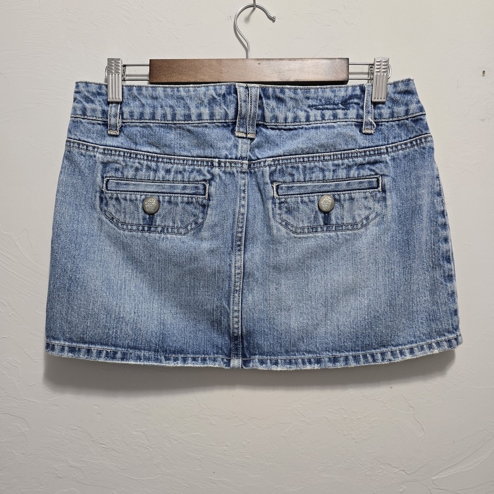 American Eagle Y2K Denim Mini Skirt Womens Size 8 Low Rise Barbie Preppy Mall - Picture 5 of 6